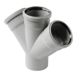 Крестовина PP-H 1-плоскостная серая Дн 50x50x50 45° б/н в/к VALFEX 27105050