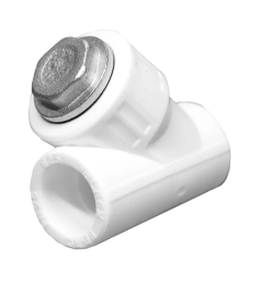 Фильтр PP-R сетчатый белый внутренняя пайка Дн 32 45° VALFEX 10141032