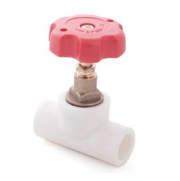 Клапан (вентиль) PP-R запорный белый внутренняя пайка Дн 20 90° RTP 10524