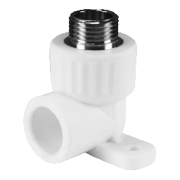 Угольник PP-R комбинированный белый НР Дн 25x1/2" с креплением VALFEX 10121025