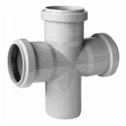 Крестовина PP-H 1-плоскостная серая Дн 110x110x110 87° б/н в/к VALFEX 27211110