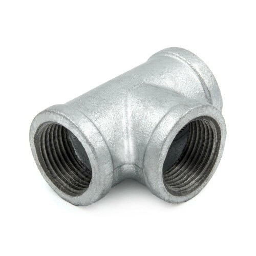 Тройник прямой чугунный оцинкованный Ду 32 (1 1/4") ВР/ВР