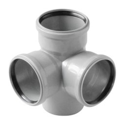 Крестовина PP-H 2-плоскостная серая Дн 110x110x110 87° б/н в/к VALFEX 28110110