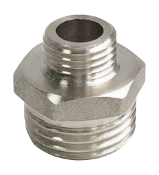 Ниппель латунь никель переходной Ду 25x15 (1"x1/2") НР Valfex VF.580.N.100.012