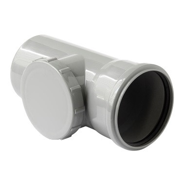 Ревизия PP-H с крышкой серая Дн 110 б/н в/к VALFEX 20103110