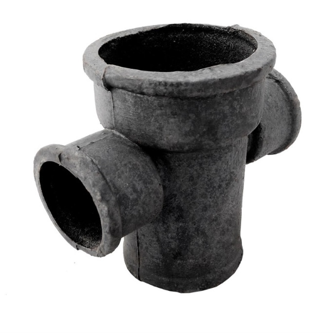 Крестовина чугунная канализационная Ду 100x50x50 90° б/н 1-плоскостная прямая
