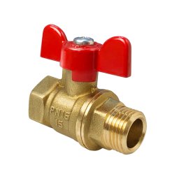 Кран шаровой латунь 11Б27фт1М Ду 15 Ру40 ВР/НР бабочка VALFEX VF.218.LB1.012N/P59 купить в Москве