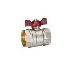 Кран шаровой латунь никель Temper Ду 32 (1 1/4”) PN25 ВН/ВН бабочка 8832ВВБ11425 купить в Москве