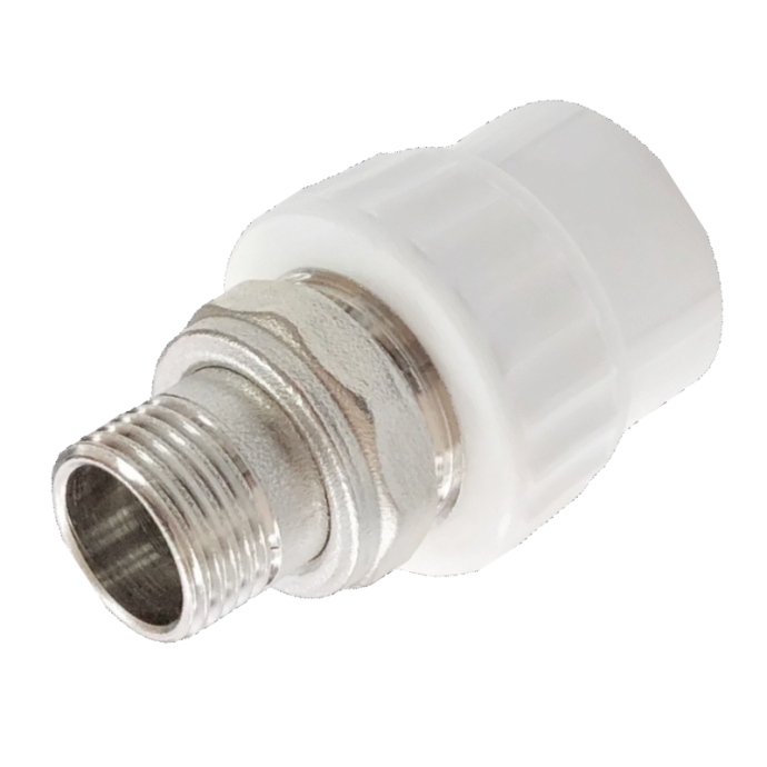 Муфта PP-R комбинированная разъемная белая НР Дн 25x3/4" для радиатора VALFEX 10159025