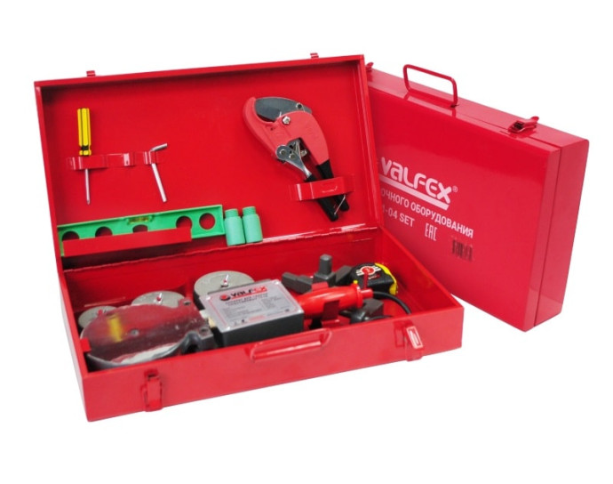 Аппарат сварочный для PP-R труб и фитинг 2.0 кВт Дн 50-110 в/к насадки 50-75 мм VALFEX VWM-04 SET