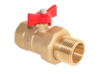 Кран шаровой латунь Практик 132 Ду 25 Ру16 ВР/американка бабочка ГАЛЛОП 103264 купить в Москве