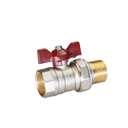 Кран шаровой латунь никель Temper Ду 20 (3/4”) PN40 ВР/НР американка бабочка 8820ВАБ3440 купить в Москве