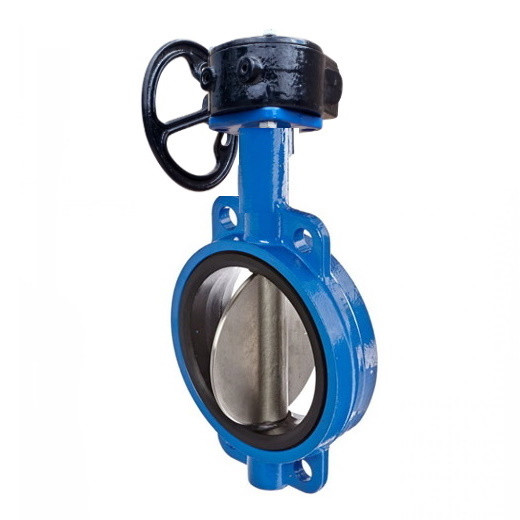 Затвор дисковый поворотный чугунный Ду 300 Ру16 межфланцевый с редуктором диск чугун манжета EPDM