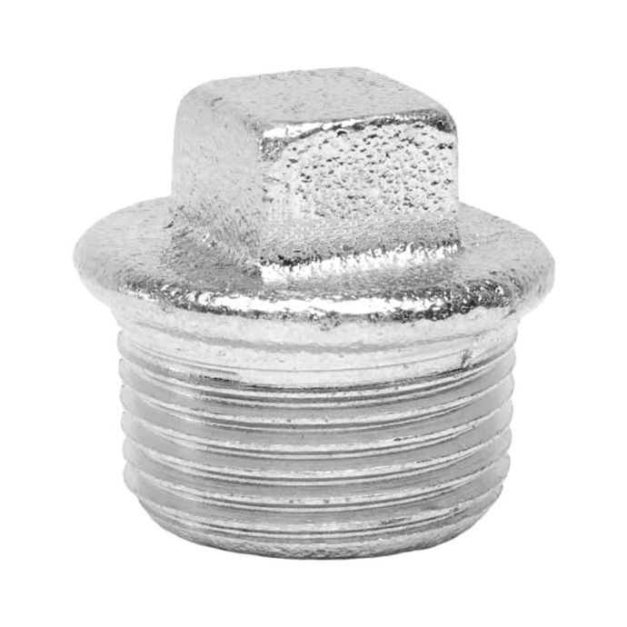 Заглушка чугунная оцинкованная Ду 40 (1 1/2") НР