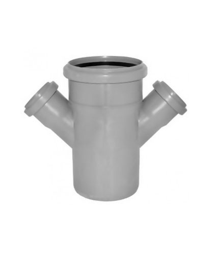 Крестовина PP-H 1-плоскостная серая Дн 110x50x50 45° б/н в/к VALFEX 27111550