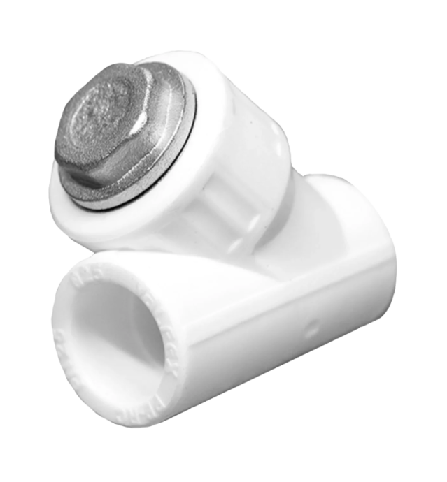 Фильтр PP-R сетчатый белый внутренняя пайка Дн 20 45° VALFEX 10141020