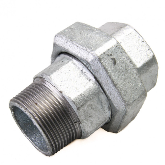 Соединитель прямой американка чугунный оцинкованный Ду 25 (1") ВР/НР