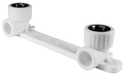 Планка PP-R монтажная белая ВР Дн 20x1/2" Ру25 под смеситель с водорозетками VALFEX 10124020