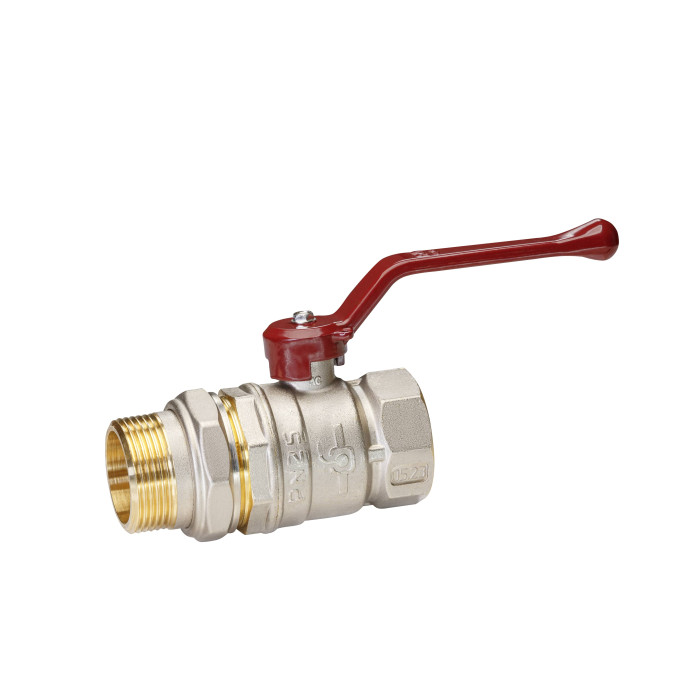 Кран шаровой латунь никель Temper Ду 32 (1 1/4”) PN25 ВР/НР американка рычаг 8832ВАР11425