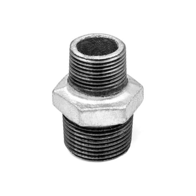 Ниппель переходной чугунный оцинкованный Ду 20x15 (3/4"x1/2") НР