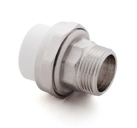 Муфта PP-R комбинированная разъемная белая НР Дн 20x3/4