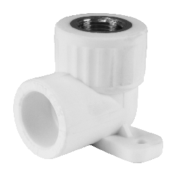 Угольник PP-R комбинированный белый ВР Дн 25x1/2" с креплением VALFEX 10120025