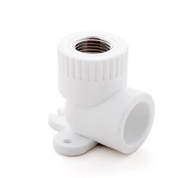 Угольник PP-R комбинированный белый ВР Дн 25x3/4" с креплением RTP 15107