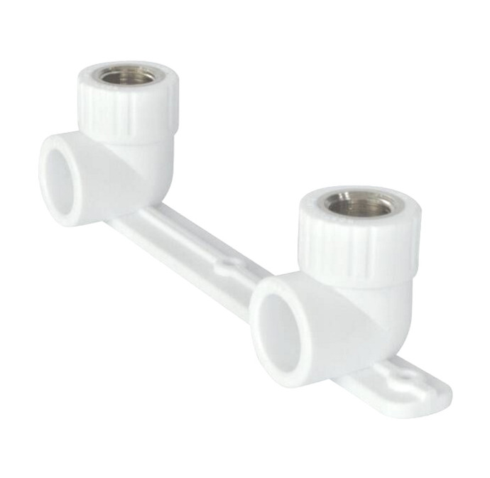 Планка PP-R монтажная белая ВР Дн 20x1/2" Ру25 под смеситель с водорозетками RTP 10701