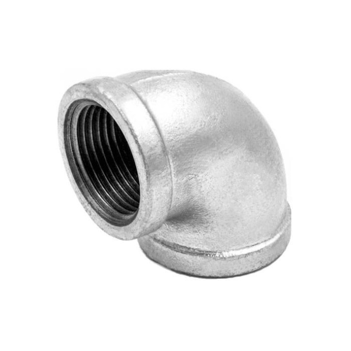 Угольник проходной чугунный оцинкованный Ду 15 (1/2") ВР/ВР