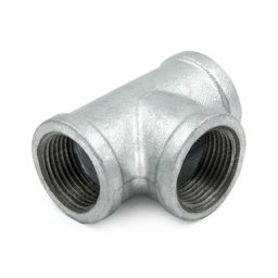 Тройник прямой чугунный оцинкованный Ду 32 (1 1/4") ВР/ВР