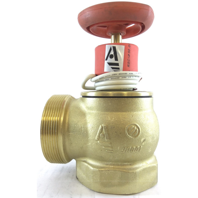 Клапан пожарный латунный 90° КПЛМ 65-1 Ду 65 1.6 МПа муфта-цапка с датчиком положения ДППК 23 Апогей 110014