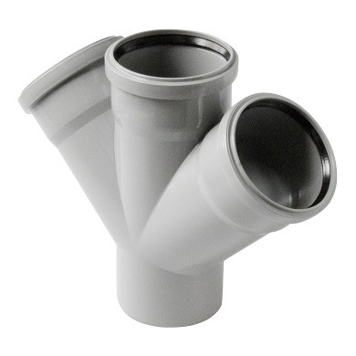 Крестовина PP-H 1-плоскостная серая Дн 50x50x50 45° б/н в/к VALFEX 27105050