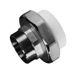 Муфта PP-R комбинированная под ключ белая НР Дн 110x4