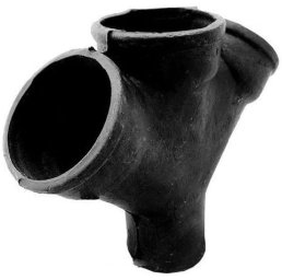 Крестовина чугунная канализационная Ду 100x100x100 45° б/н 1-плоскостная косая