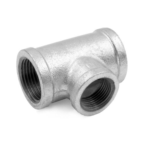 Тройник переходной чугунный оцинкованный Ду 50x25 (2"x1") ВР/ВР