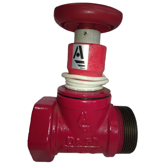 Клапан пожарный чугунный прямой КПЧП 50-1 Ду 50 1.6 МПа муфта-цапка с датчиком положения ДППК 24 Апогей 110034