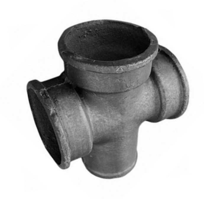 Крестовина чугунная канализационная Ду 50x50x50 90° б/н 1-плоскостная прямая