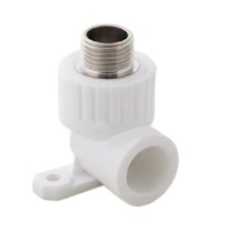Угольник PP-R комбинированный белый НР Дн 25x3/4" с креплением RTP 15108