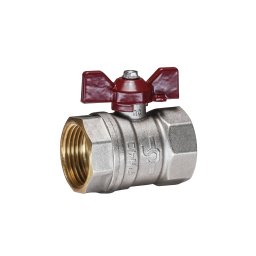 Кран шаровой латунь никель Temper Ду 25 (1”) PN40 ВН/ВН бабочка 8825ВВБ140 купить в Москве