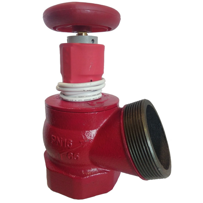 Клапан пожарный чугунный 125° КПЧ 65-1 Ду 65 1.6 МПа муфта-цапка с датчиком положения ДППК 27 Апогей 110026