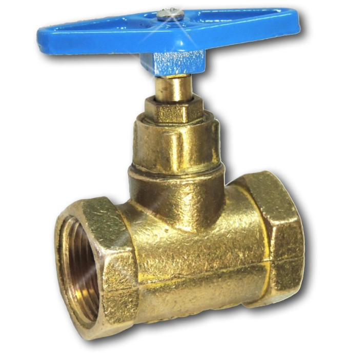 Клапан запорный латунь 15б3р Ду 32 Ру16 ВР прямой Цветлит ZW20012