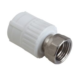 Муфта PP-R комб. белая с накидной гайкой Дн 25x1
