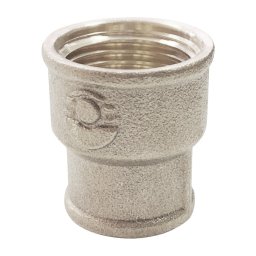 Муфта латунь никель переходная Ду 32x20 (1 1/4"x3/4") ВР/ВР VALFEX VF.240.N.114.034