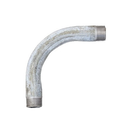 Отвод стальной гнутый двухрезьбовой оцинкованный Ду 15 (Дн 21.3x2.8)