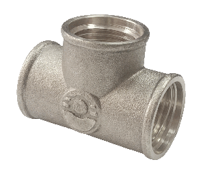 Тройник латунь никель Ду 25 (1") ВР/ВР/ВР Valfex VF.130.N.100