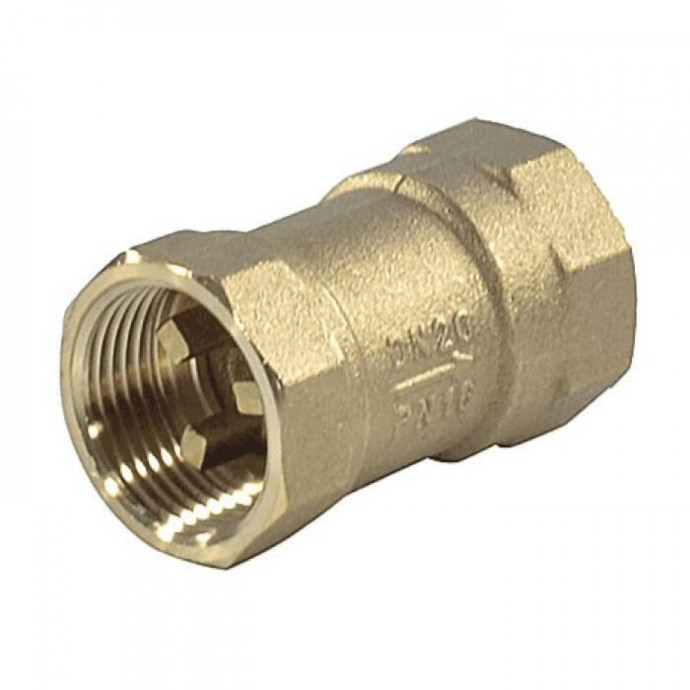 Клапан обратный латунь осевой КОП Ду 15 Ру16 ВР G1/2" диск латунь Пензапромарматура 00211000