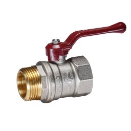 Кран шаровой латунь никель Temper Ду 25 (1”) PN40 ВН/НР рычаг 8825ВНР140 купить в Москве