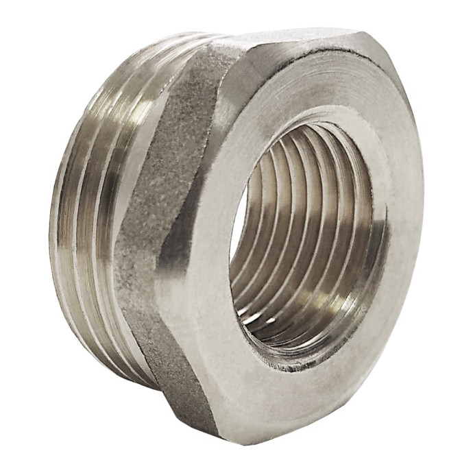 Футорка латунь никель Ду 32x25 (1 1/4"x1") НР/ВР VALFEX VF.581.N.114.100